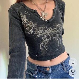 Longsleeve mall goth Y2k Top